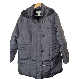 Weather Solutions Black Winter Jacket – Women’s 1X – Faux Fur Lining & Hood